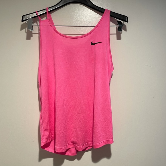 Nike Tops Nike Womens Dri Fit Open Back Hot Pink Running Tank M
